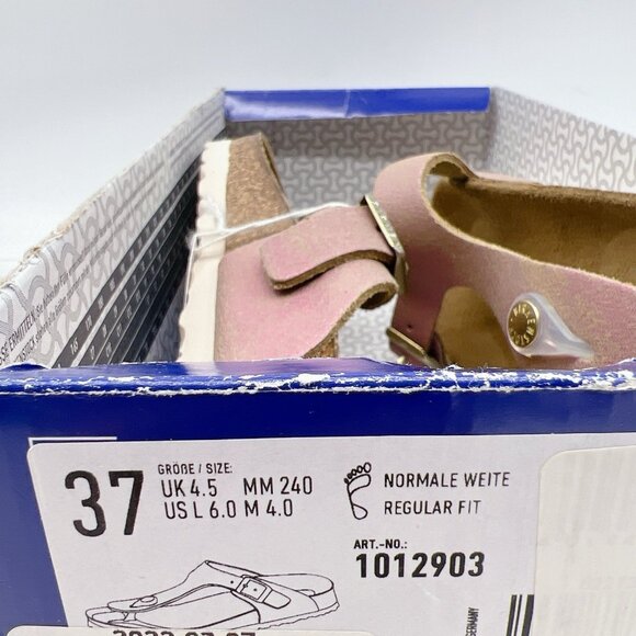 Birkenstock Gizeh Sandal Washed Pink Metallic Thong Women EU 37 US 6-6.5 Regular - Picture 11 of 11
